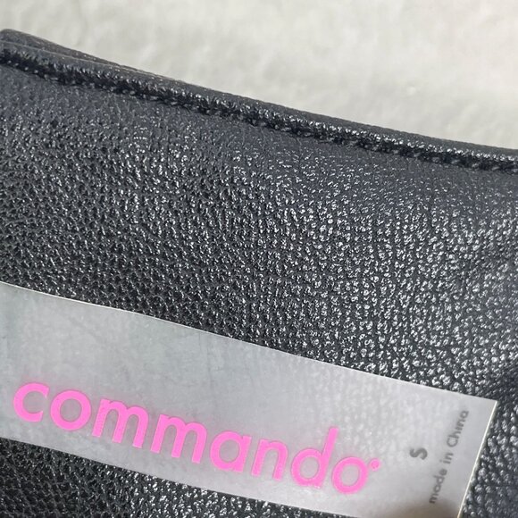 NEW Commando Womens Small Black Faux Leather Pants Paperbag Waist Ankle - Picture 6 of 15